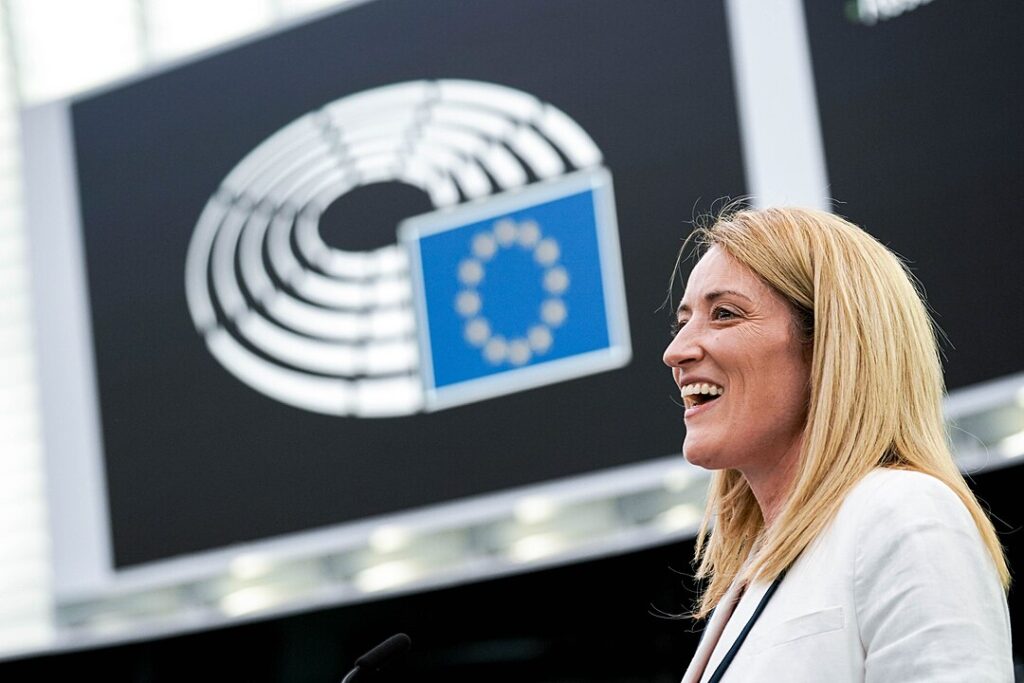 Roberta Metsola in 2022 (CC-BY-4.0: © European Union 2022 – Source: EP)